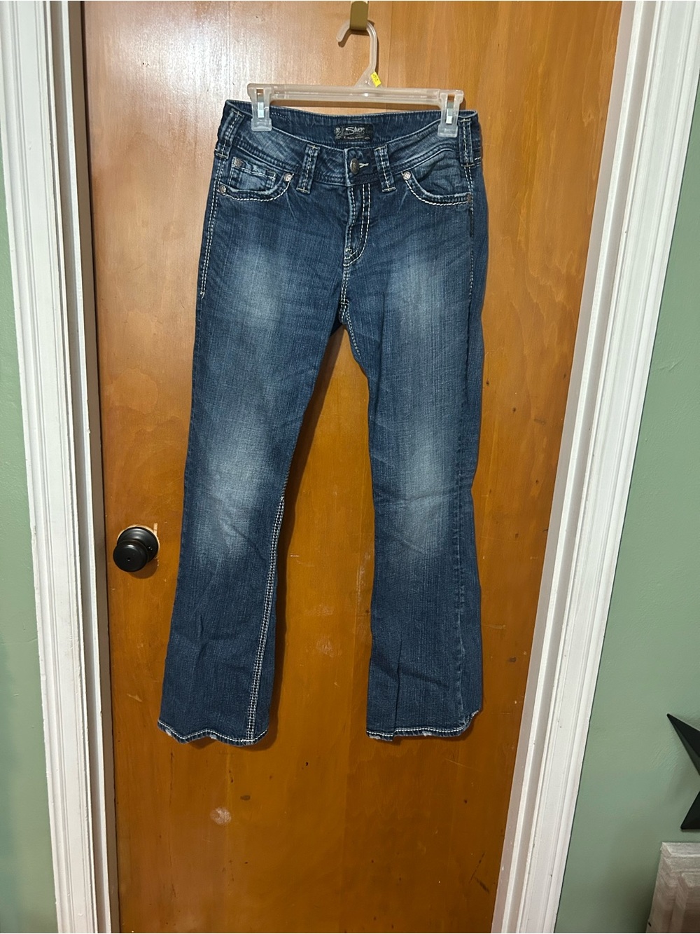 Silver Jeans Co. Suki Surplus Bootcut Jeans W29 L32 Embroidered Flap Pockets